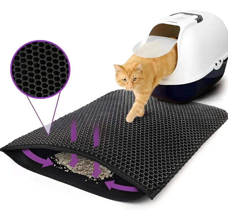 ALFOMBRA ABSORBENTE PARA ARENA DE GATOS 90X60 CM ANTIDESLIZANTE - 1
