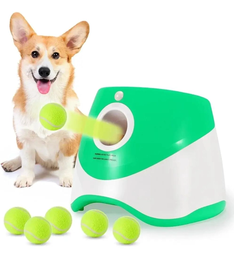 LANZADOR AUTOMATICO DE PELOTAS PARA ENTRENAMIENTO DE PERROS CON CONTROL REMOTO - 1