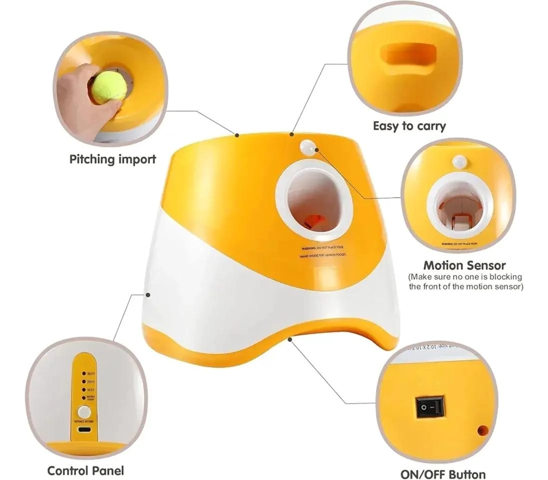 LANZADOR AUTOMATICO DE PELOTAS PARA ENTRENAMIENTO DE PERROS CON CONTROL REMOTO - 3