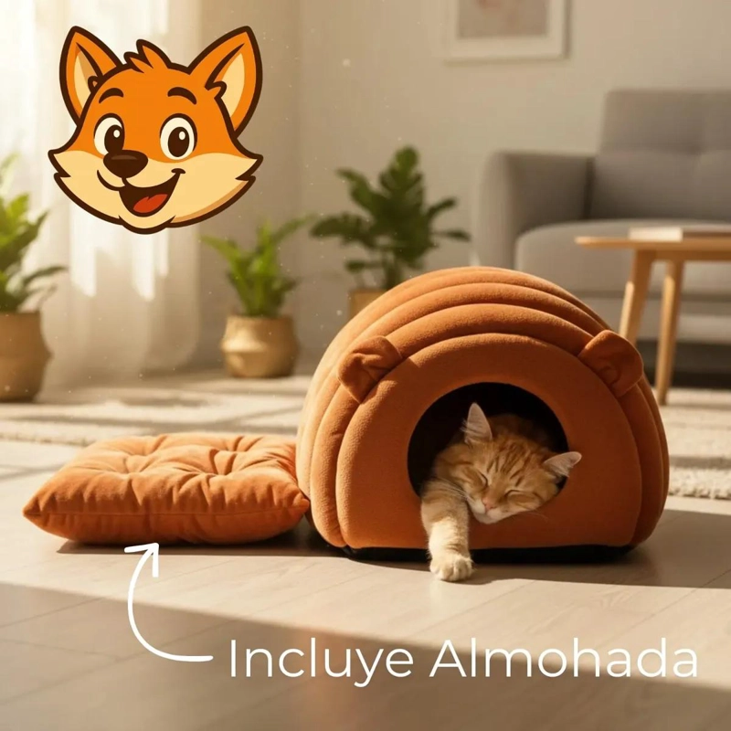 CAMA TIPO IGLU PARA GATOS Y PERROS CON DISEÑO ACOGEDOR Y COMODO - 2