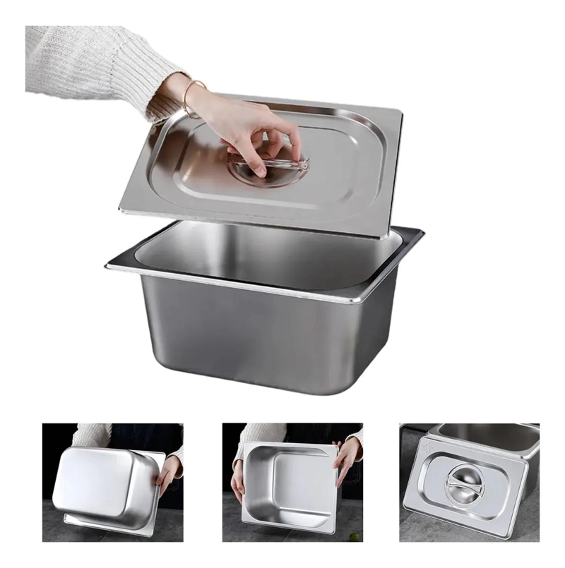 SET DE 6 RECIPIENTES GASTRONOMICOS CON TAPA 176X108X65 MM - 1