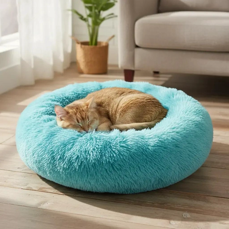 CAMA DE FELPA SUAVE ANTIESTRE S PARA PERROS Y GATOS 50 CM - 1