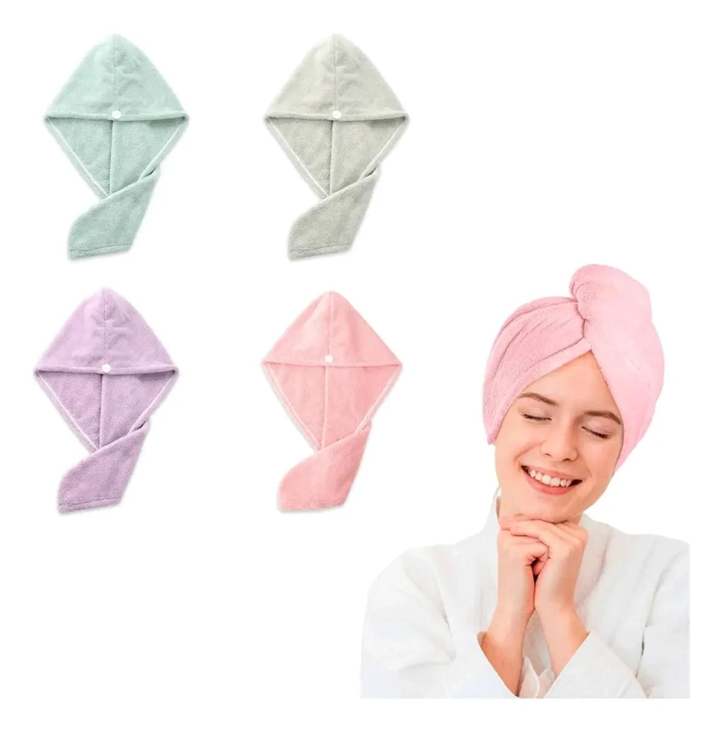 TURBANTE DE MICROFIBRA PARA SECADO RAPIDO CON BOTON AJUSTABLE - 1