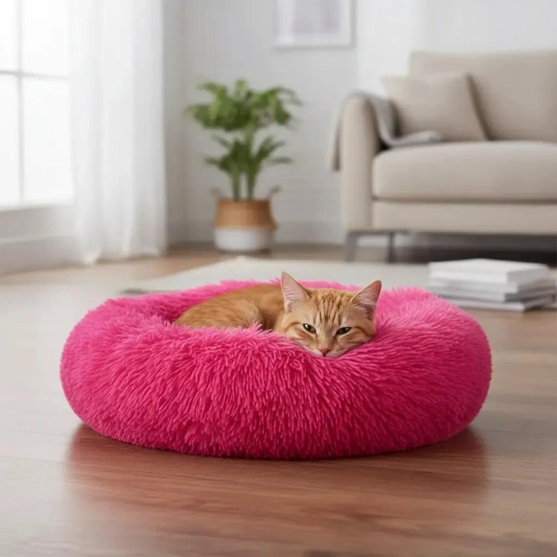 CAMA DE FELPA SUAVE ANTIESTRE S PARA PERROS Y GATOS 50 CM - 1