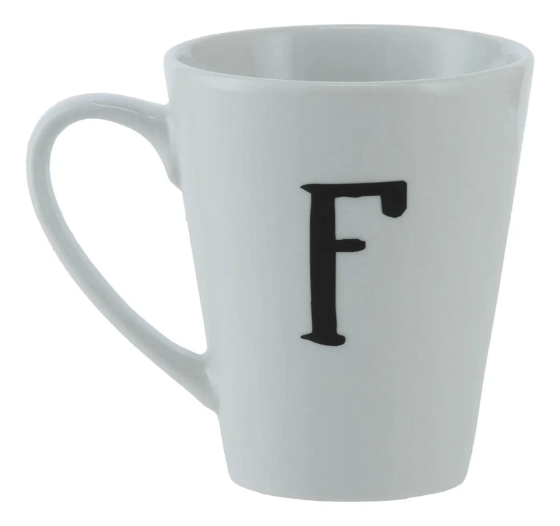 TAZON DE CERAMICA CON DISEÑO DE LETRA DECORATIVA PARA BEBIDAS - 1