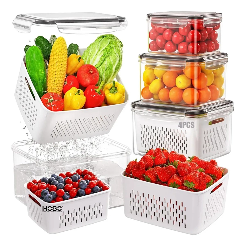 ORGANIZADOR PARA REFRIGERADOR CON TAPA TRANSPARENTE CAPACIDAD 6,2 LITROS - 1