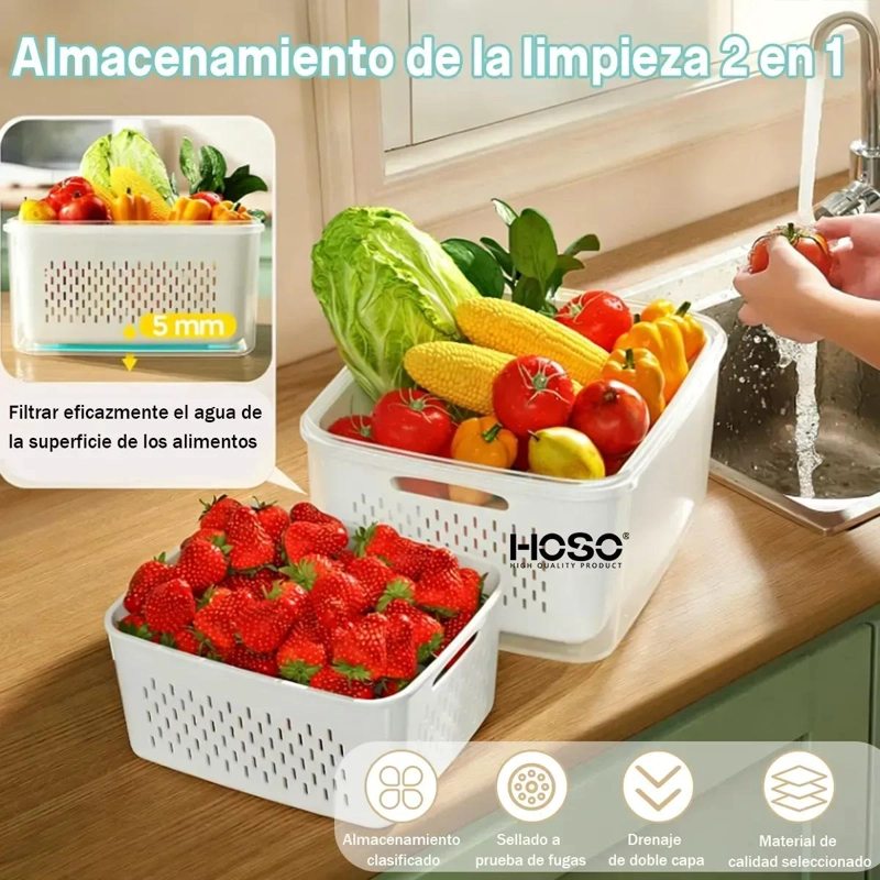 ORGANIZADOR PARA REFRIGERADOR CON TAPA TRANSPARENTE CAPACIDAD 6,2 LITROS - 4