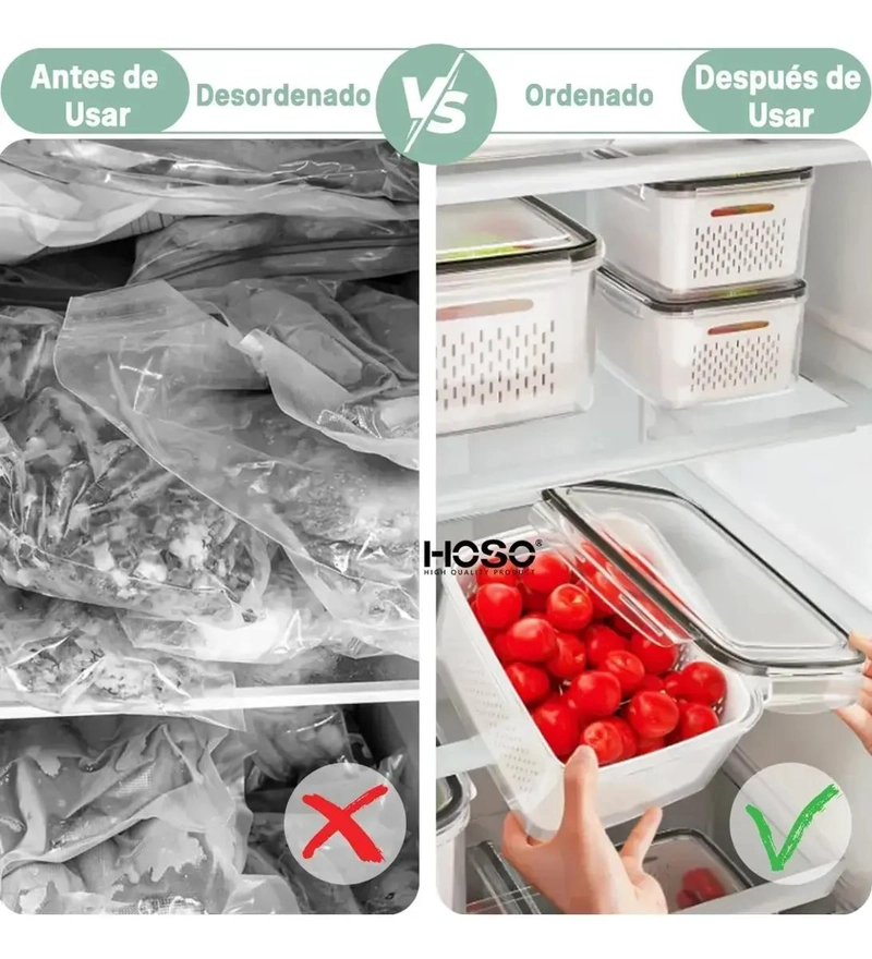 ORGANIZADOR PARA REFRIGERADOR CON TAPA TRANSPARENTE CAPACIDAD 6,2 LITROS - 5
