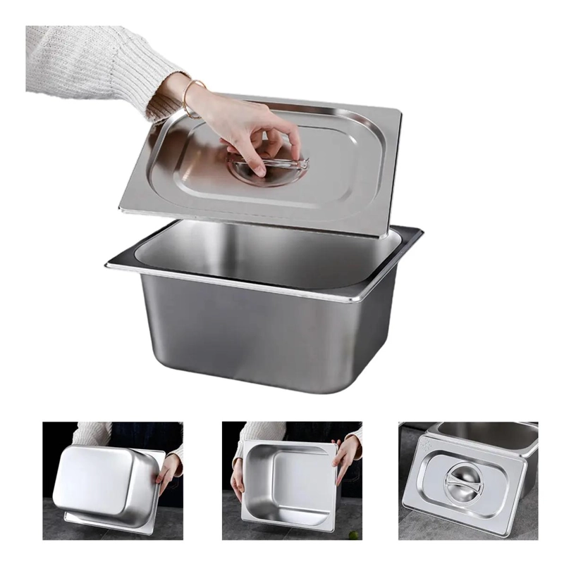 SET DE 6 RECIPIENTES GASTRONOMICOS CON TAPA 176X108X65 MM - 1