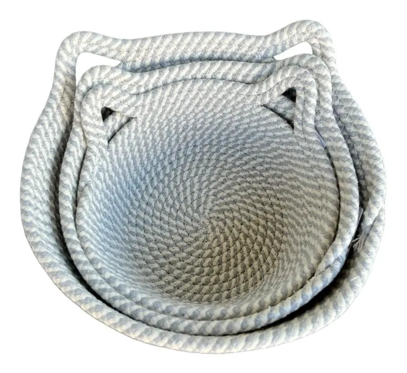 SET DE 3 CESTAS ORGANIZADORAS TEJIDAS PARA COCINA Y BAÑO - 4