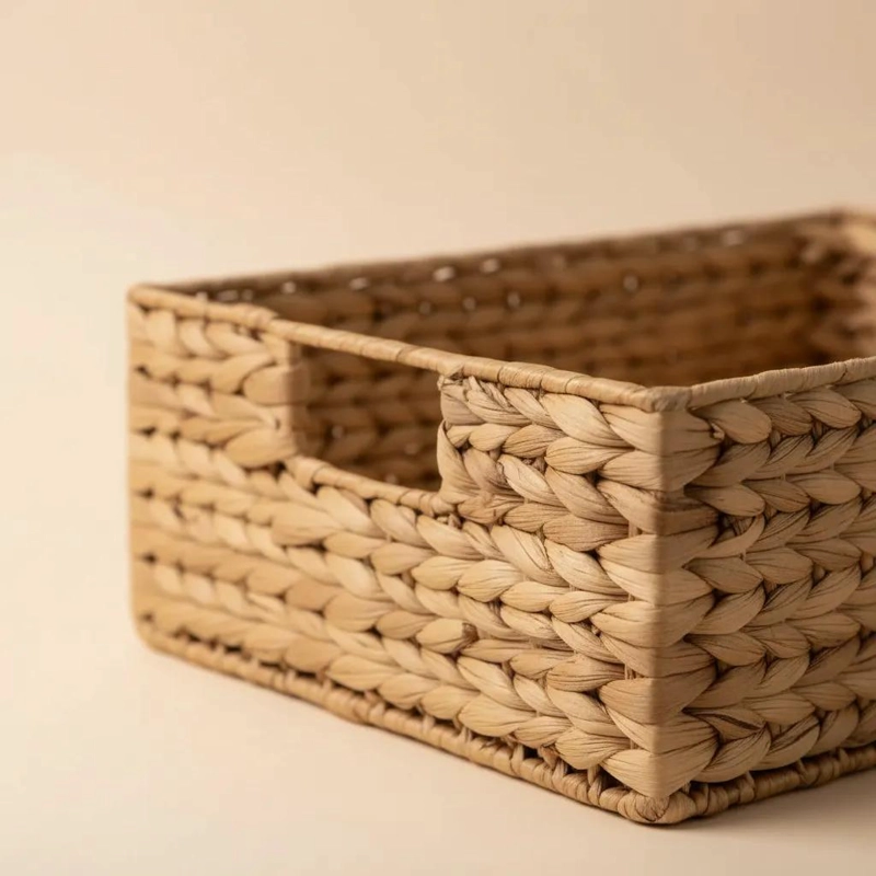 CANASTO O BANDEJA DE FIBRAS NATURALES PARA ALMACENAMIENTO Y DECORACION - 2