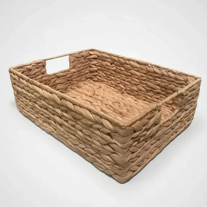 CANASTO O BANDEJA DE FIBRAS NATURALES PARA ALMACENAMIENTO Y DECORACION - 3