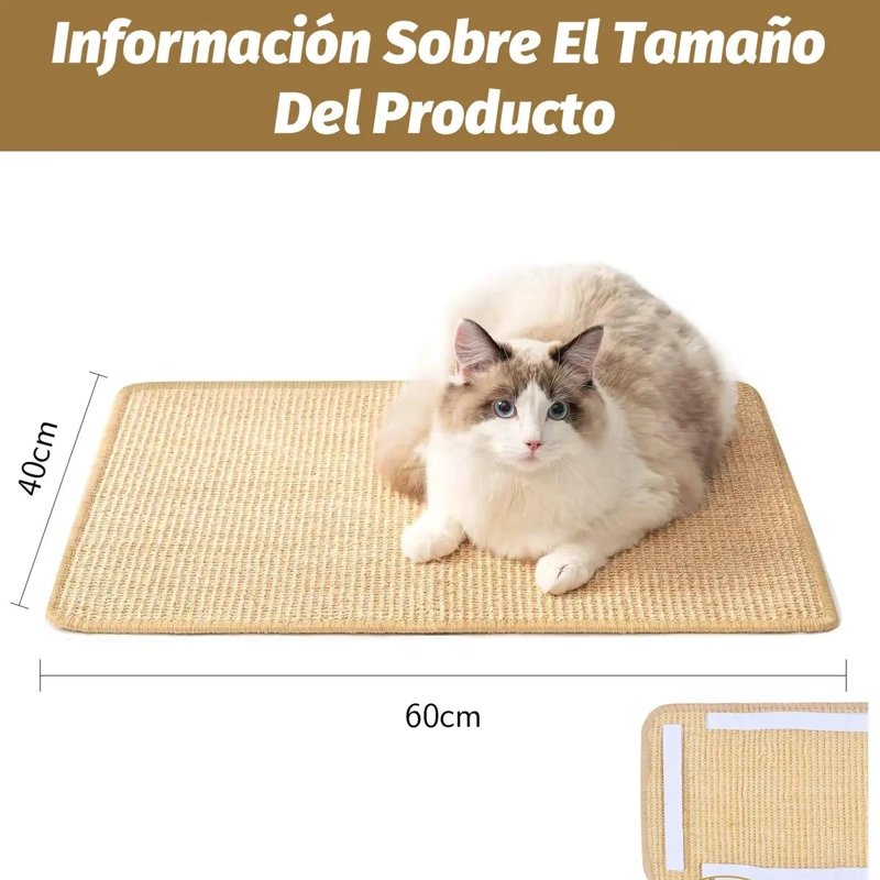 ALFOMBRA RASCADOR PARA GATOS DE 40X60 CM PARA PROTEGER MUEBLES Y ESQUINAS - 3