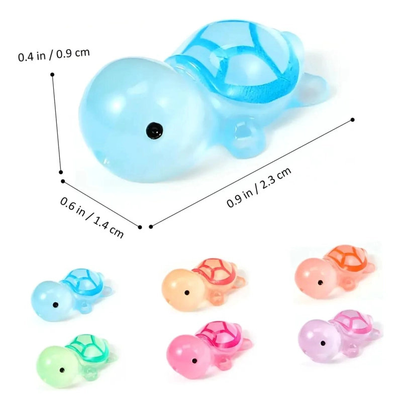 PACK DE 50 MINI ADORNOS TORTUGA LUMINOSA PARA DECORACION - 3