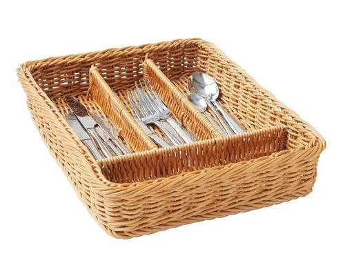 CANASTO DE RATTAN RESISTENTE 36X25X7.5 CM PARA ORGANIZACION - 2