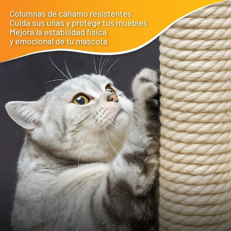 RASCADOR PARA GATOS CON ESCALERA Y CUCHA INTEGRADA PARA DESCANSO - 4