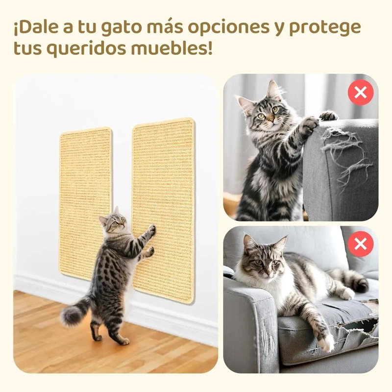 ALFOMBRA RASCADOR PARA GATO DE SISAL ADHESIVA PARA SOFA Y PUERTA - 3