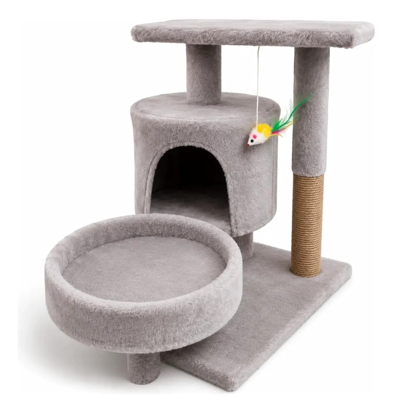 RASCADOR PARA GATOS CON ARBOL, CASA, CAMA Y POSTE PARA JUEGO - 1