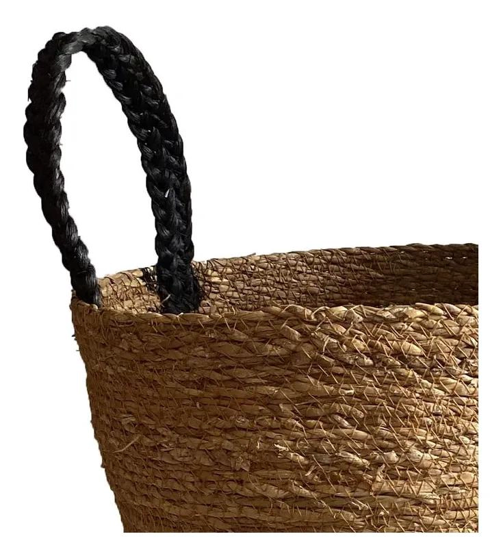 CANASTO DECORATIVO DE FIBRA NATURAL TAMAÑO MEDIANO 38X28 CM - 2