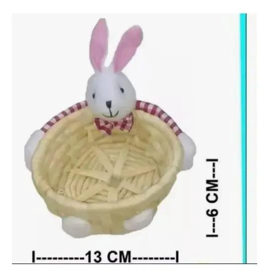 SET DE 12 CESTAS DE MIMBRE CON DISEÑO DE CONEJO PARA PASCUA - 2