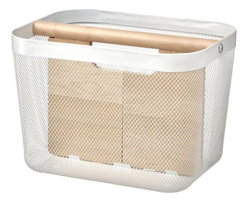 CANASTO ORGANIZADOR CON COMPARTIMENTOS 33X24X23 CM COLOR BLANCO - 1