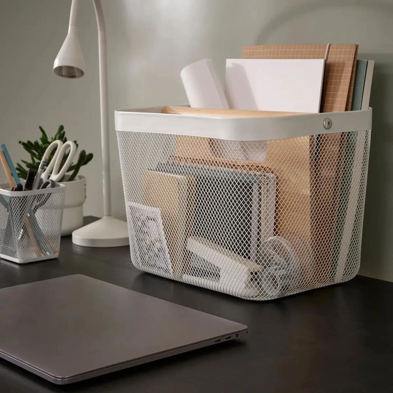 CANASTO ORGANIZADOR CON COMPARTIMENTOS 33X24X23 CM COLOR BLANCO - 2