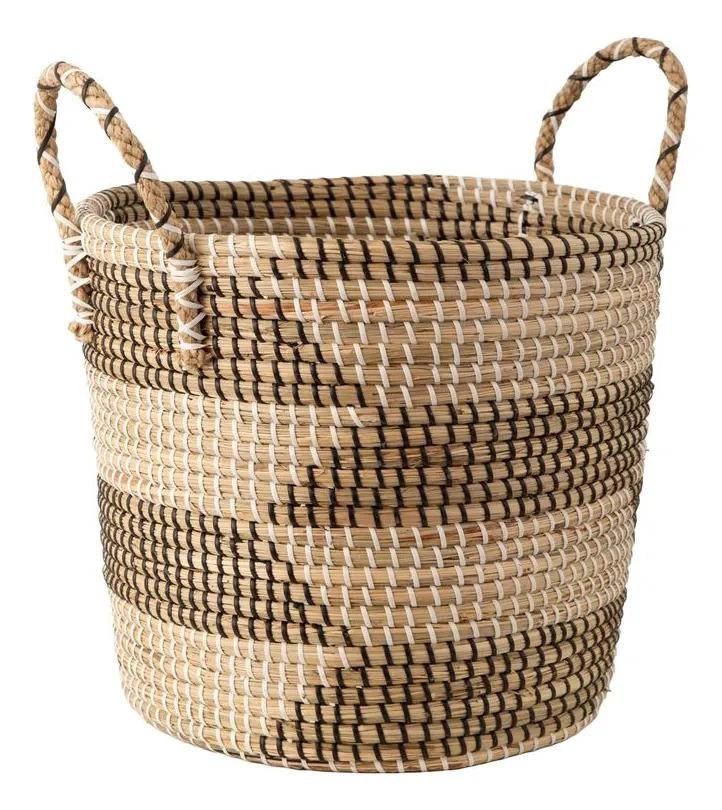 CANASTO DECORATIVO DE HIERBA MARINA PARA ORGANIZACION 35X30 CM - 3