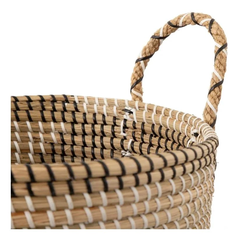 CANASTO DECORATIVO DE HIERBA MARINA PARA ORGANIZACION 35X30 CM - 4
