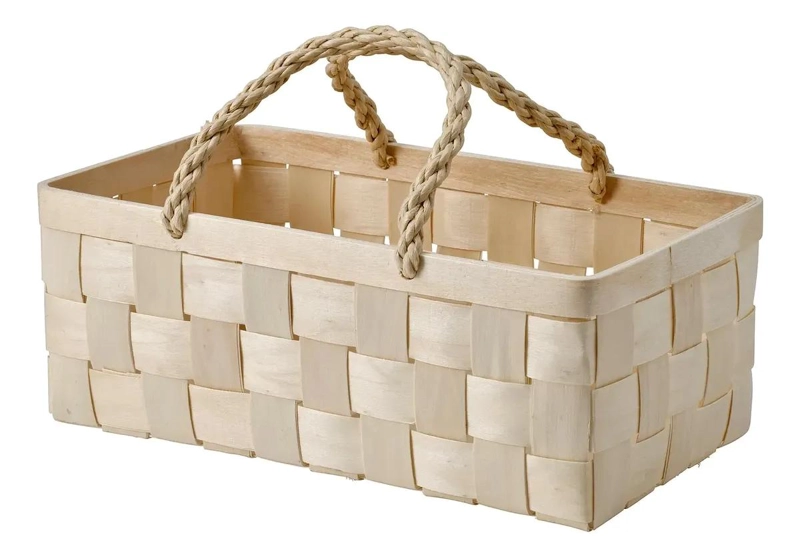 CESTA DE MIMBRE NATURAL CON DIMENSIONES 18X35X15 CM PARA ALMACENAMIENTO - 1