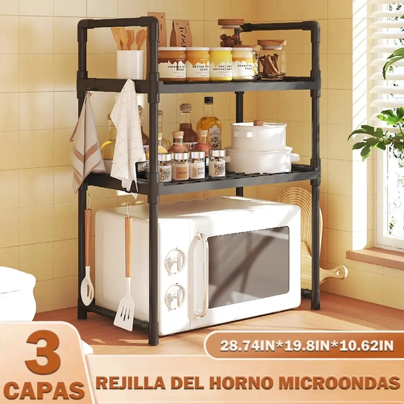 ESTANTE ORGANIZADOR PARA MICROONDAS Y COCINA CON DISEÑO PRACTICO - 5