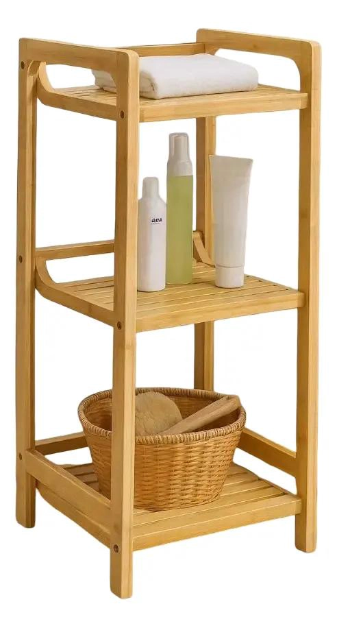ESTANTE ORGANIZADOR DE BAMBU PARA BAÑO Y COCINA CON DISEÑO COMPACTO - 1