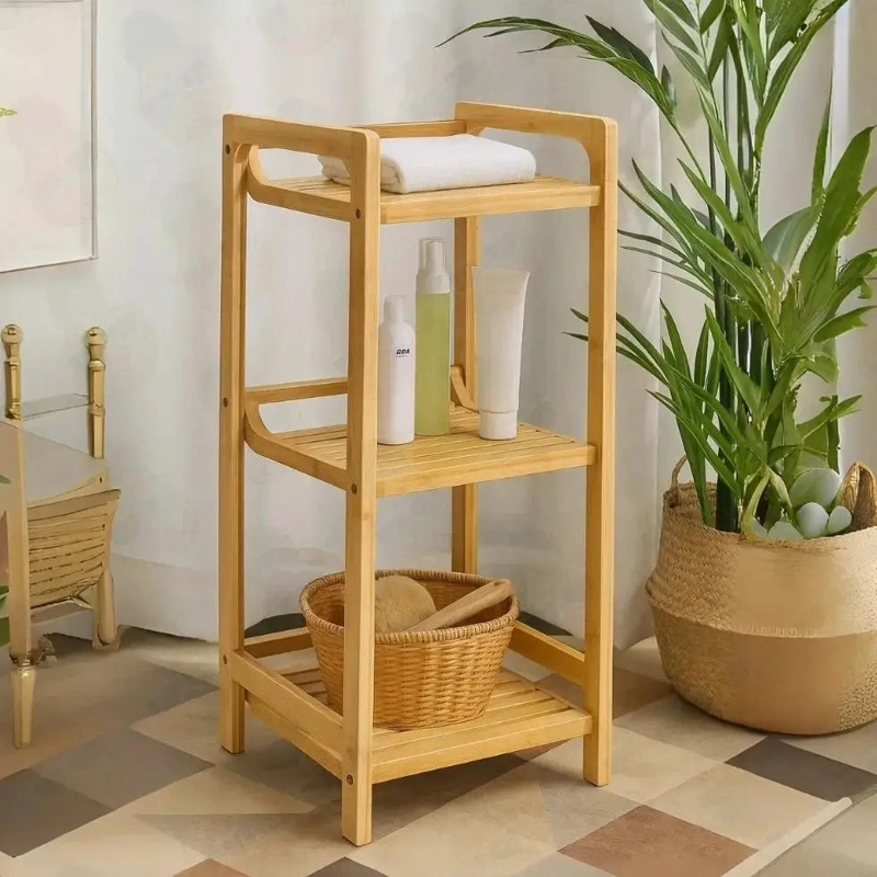 ESTANTE ORGANIZADOR DE BAMBU PARA BAÑO Y COCINA CON DISEÑO COMPACTO - 2