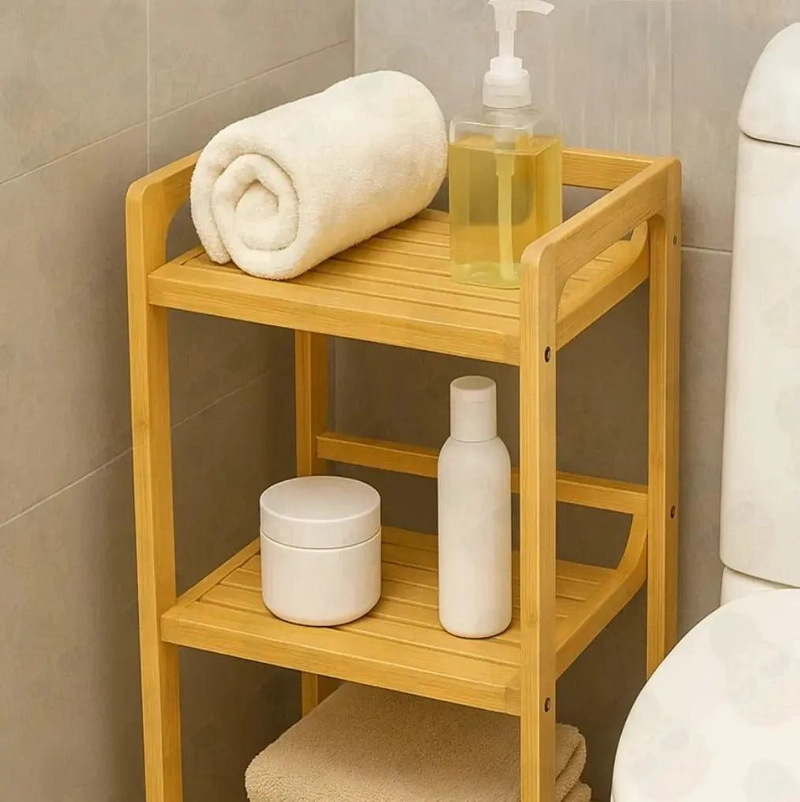 ESTANTE ORGANIZADOR DE BAMBU PARA BAÑO Y COCINA CON DISEÑO COMPACTO - 3