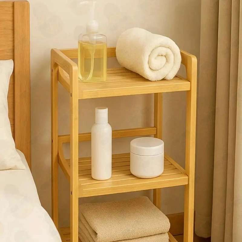ESTANTE ORGANIZADOR DE BAMBU PARA BAÑO Y COCINA CON DISEÑO COMPACTO - 4