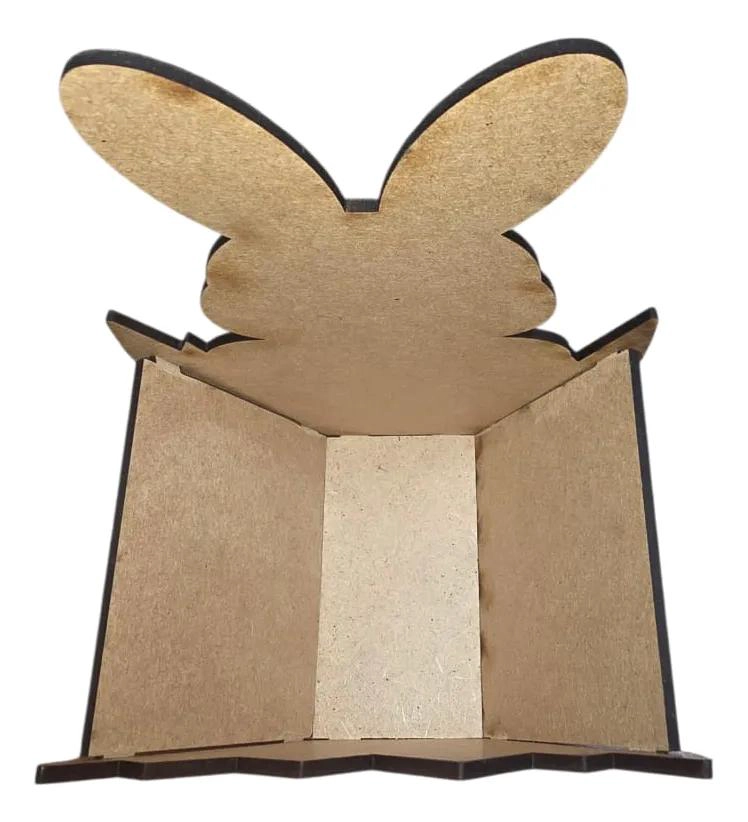 SET DE 6 CANASTOS DE MADERA CON DISEÑO DE CONEJO PARA PASCUA - 3