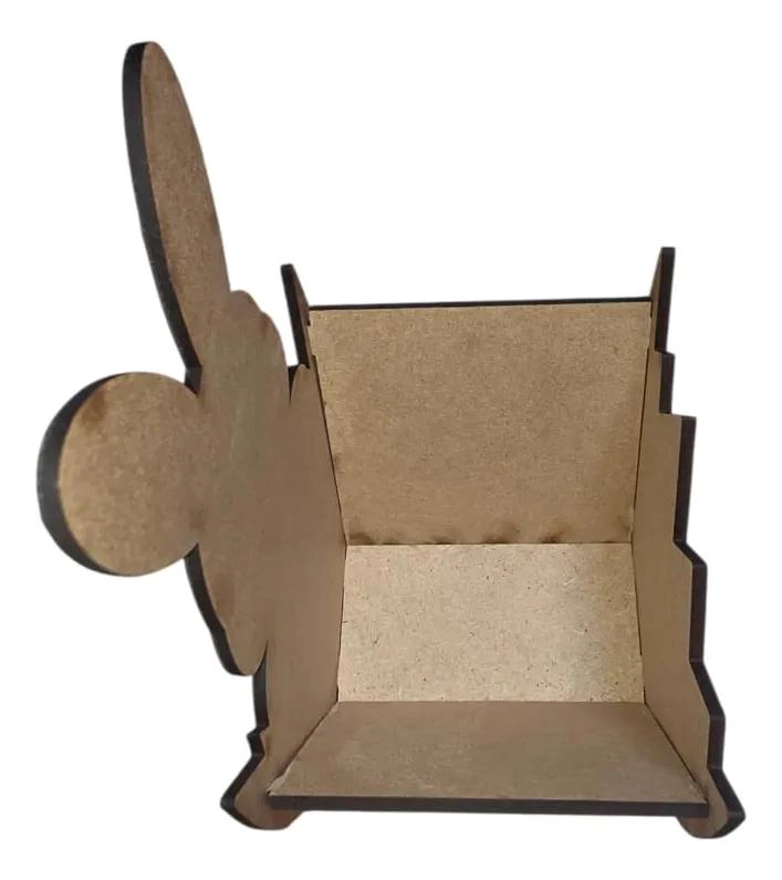 SET DE 6 CANASTOS DE MADERA CON DISEÑO DE CONEJO PARA PASCUA - 4