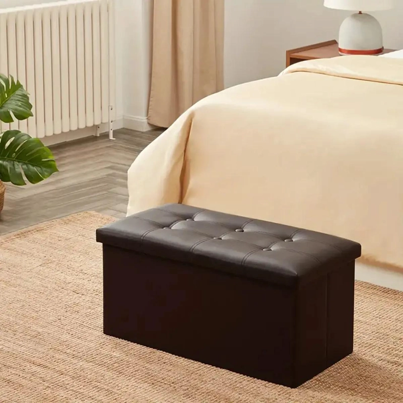 BANQUETA BAUL ORGANIZADOR PLEGABLE PARA PIE DE CAMA Y ASIENTO - 2