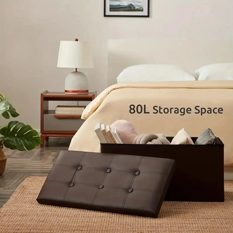BANQUETA BAUL ORGANIZADOR PLEGABLE PARA PIE DE CAMA Y ASIENTO - 4