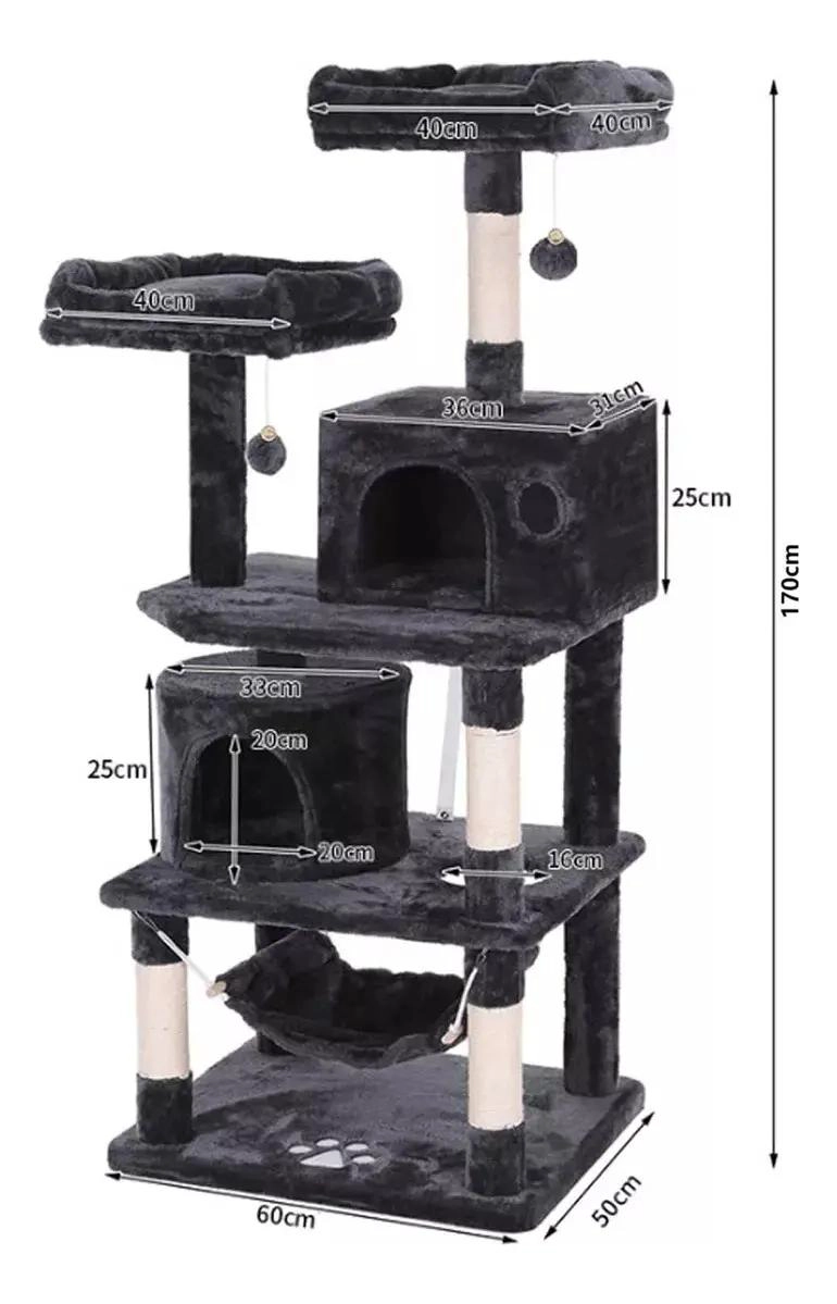 RASCADOR PARA GATO EN FORMA DE ARBOL CON DISEÑO ACOGEDOR Y DIVERTIDO - 2