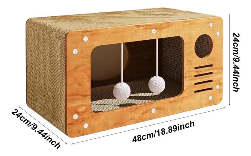 CAMA Y RASCADOR PARA GATOS DOS EN UNO DE CARTON RESISTENTE - 4
