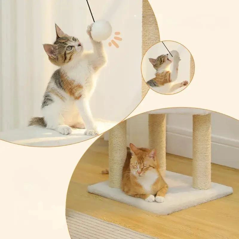TORRE RASCADOR PARA GATOS CON ARBOL Y TRES NIVELES DE ALTURA - 4