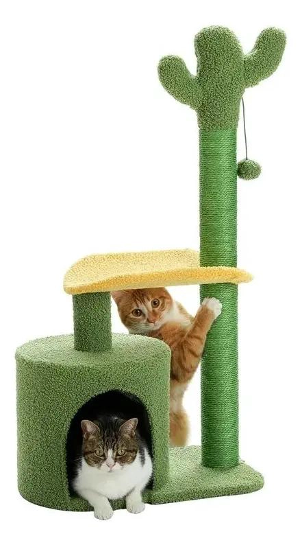 TORRE RASCADOR CON DISEÑO DE CACTUS PARA GATOS CON MULTIPLES NIVELES - 2