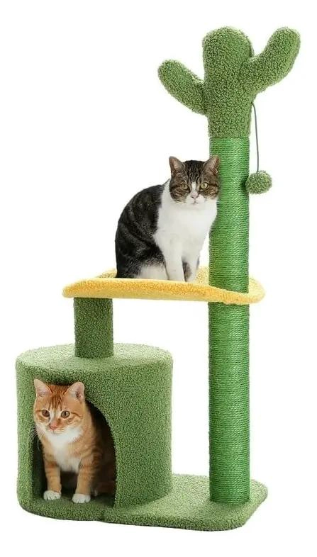 TORRE RASCADOR CON DISEÑO DE CACTUS PARA GATOS CON MULTIPLES NIVELES - 3