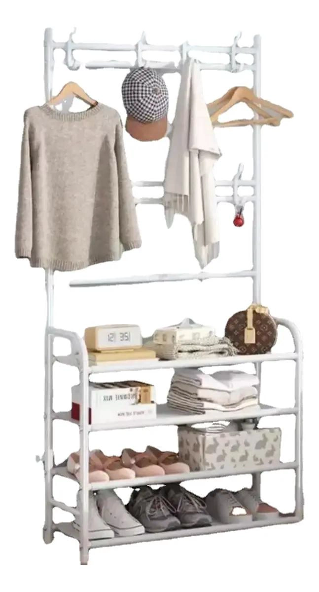 ESTANTE ORGANIZADOR PARA ZAPATOS CON PERCHERO Y 4 NIVELES DE ALMACENAMIENTO - 2