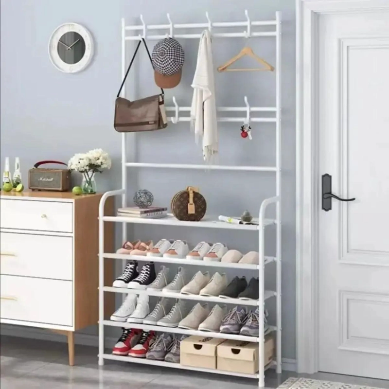 ESTANTE ORGANIZADOR PARA ZAPATOS CON PERCHERO Y 4 NIVELES DE ALMACENAMIENTO - 5