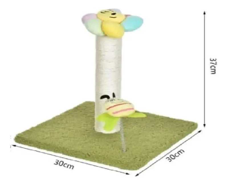 RASCADOR PARA GATOS CON DISEÑO DE FLOR Y ABEJA EN SISAL Y PELUCHE - 2