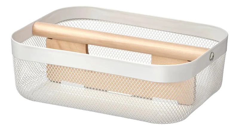 CANASTO ORGANIZADOR CON COMPARTIMENTOS 33X24X11 CM COLOR BLANCO - 1