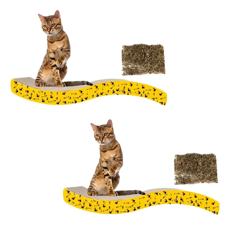 RASCADOR REDONDO PARA GATOS DE CARTON CORRUGADO CON JUGUETE INTEGRADO - 2