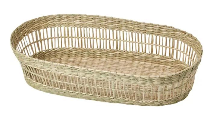 CANASTO ORGANIZADOR OVALADO DE FIBRA NATURAL 32X15X8 CM - 4