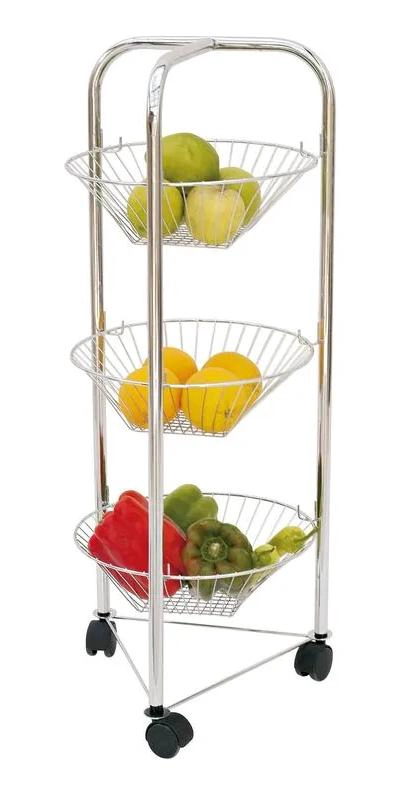 ORGANIZADOR VERTICAL DE METAL CON 3 CANASTOS PARA FRUTAS CROMADO - 4